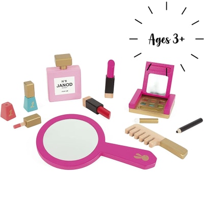 Neceser de maquillaje pequeña miss con accesorios de madera