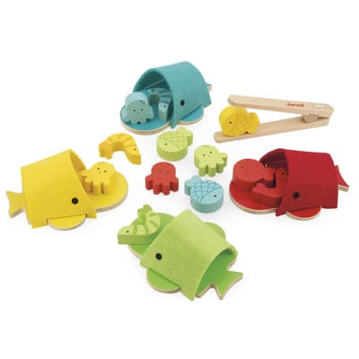Juego ballenas de colores para clasificar