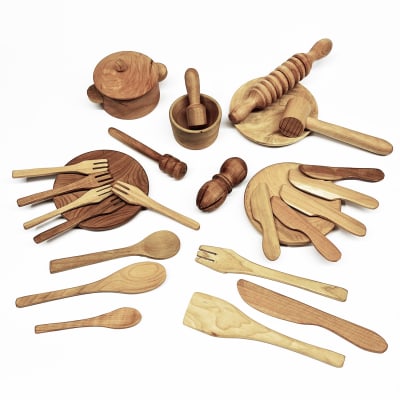 Set utensilios de cocina 24pz madera nativa1