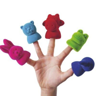 Títeres dedos animales soft 5pz