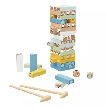 Yenga de Madera Diseño Animales, 82 pz