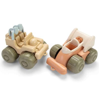 Juguete sustentable Set vehículos jeep y auto de carreras BIO