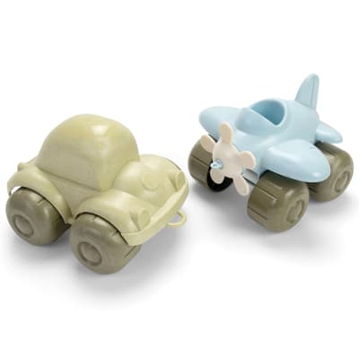 Juguete sustentable Set vehículos escarabajo y avioneta BIO1