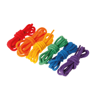 Set 6 cordones para enhebrar arcoíris1