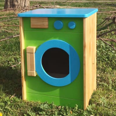 Lavadora de madera puerta frontal