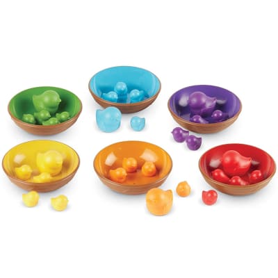 Pajaritos en nidos para contar y clasificar, 36pz1