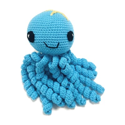 Muñeco animal amigurumi Pulpa azul con estrella1