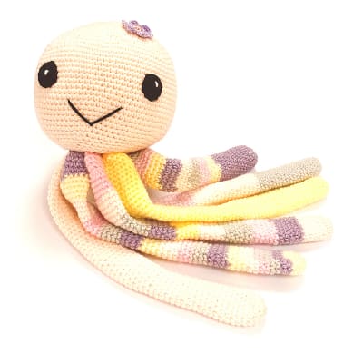 Muñeco animal amigurumi Pulpo rosado1