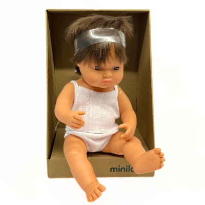 Muñeco bebé caucásico moreno 38cm1