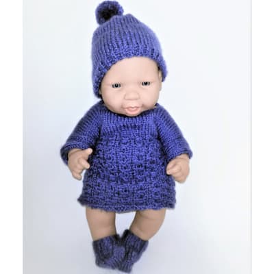 Vestido de lana 5pz modelo Naty - para muñecas de 40cm