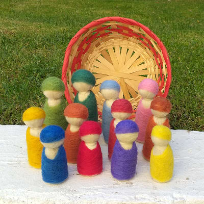 Set 12 nins de vellón I con cesta1