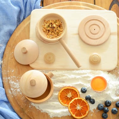 Cocina sobremesa con accesorios I, línea madera nativa1