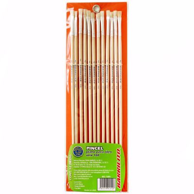 Set de 12 pinceles planos para óleo n°4