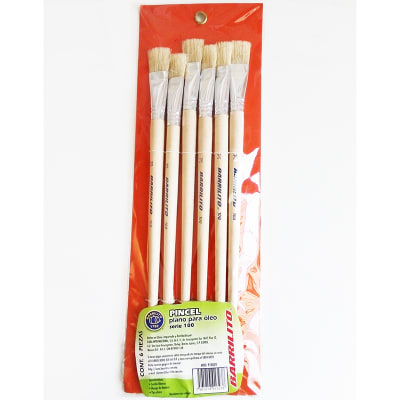 Set de 6 pinceles planos para óleo n°201