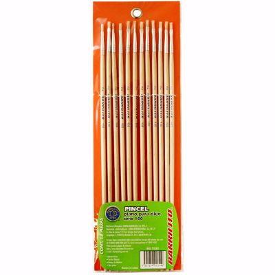 Set de 12 pinceles planos para óleo n°2
