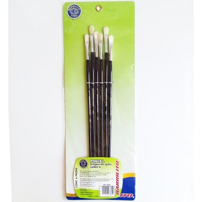 Set de 6 pinceles lengua de gato n°61