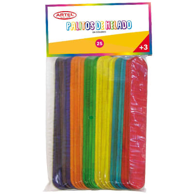 Artel Palos de helado grandes 25 unidades colores1
