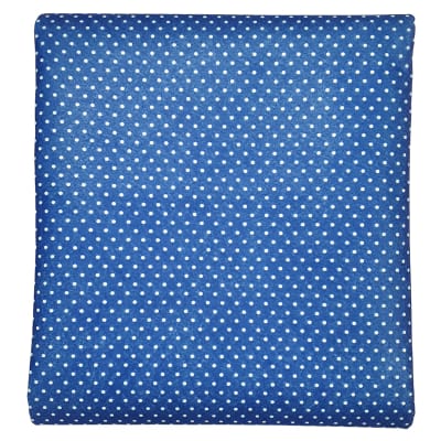 Paño lenci estampado azul con puntos blancos 1mt1