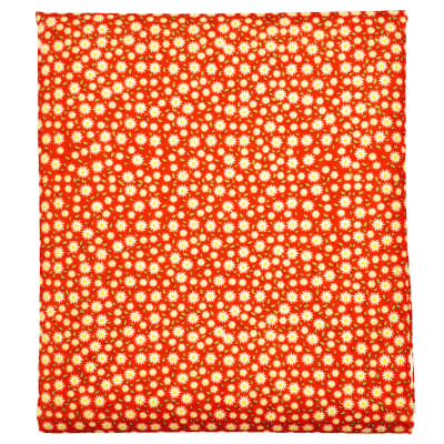 Paño lenci estampado flores fondo rojo 1mt