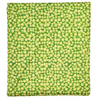 Paño lenci estampado flores fondo verde 1mt