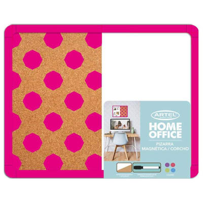 Artel Pizarra magnética y corcho 35 x 27.5cm fucsia