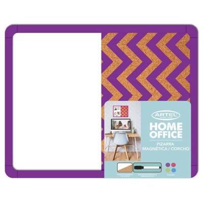 Artel Pizarra magnética y corcho 35 x 27.5cm lila1
