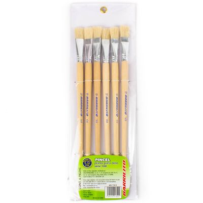 Set de 6 pinceles planos para óleo n°18
