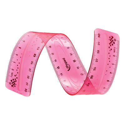 Regla flexible rosada, 30cm