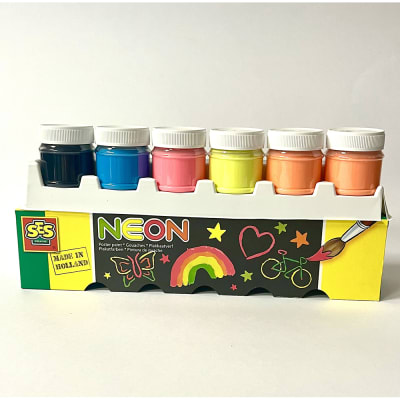 Pintura neón, 45ml, 5 colores - Producto de vitrina