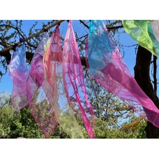 Set 6 pañuelos de tul Waldorf con argolla madera 4cm Ø - Producto de vitrina1