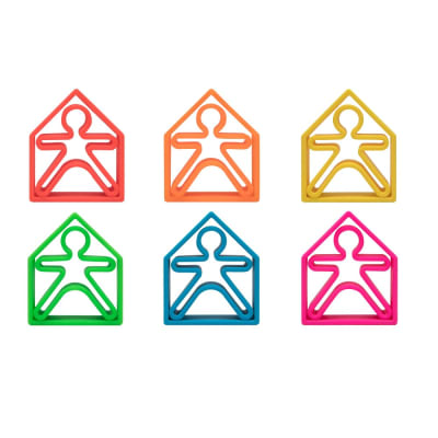 Set 6 Personas y 6 Casas Colores Neón Dëna1