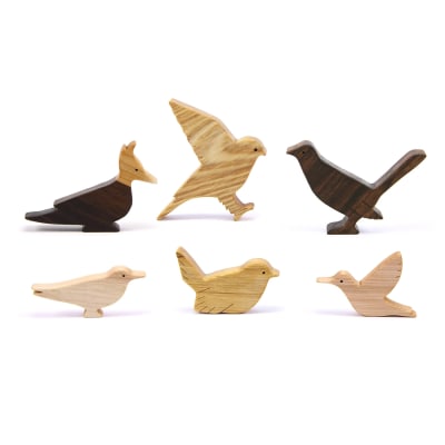 Set aves de Chile 6pz, serie madera nativa1