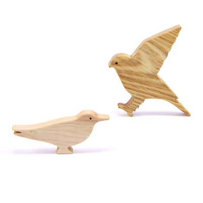 Set aves de Chile 2pz, serie madera nativa1