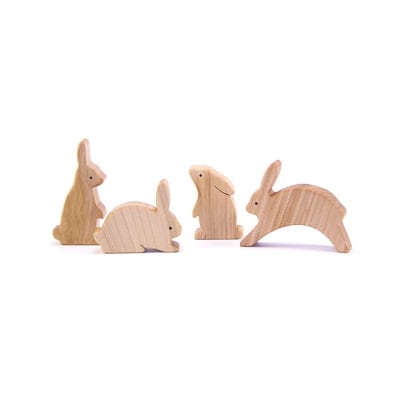 Set conejos, serie madera nativa1