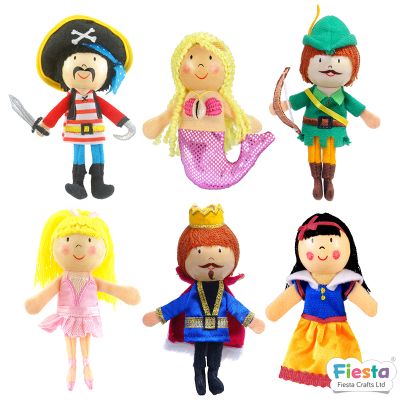 6 títeres dedo cabeza de madera - Cuento