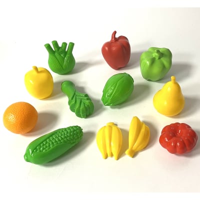 Set frutas y verduras plásticas 12pz - Producto de vitrina1