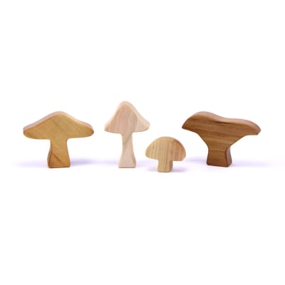 Set honguitos 4pz, serie madera nativa1