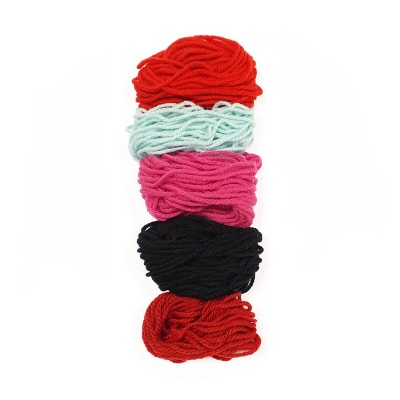 Set lanas 5 unidades: rojo, celeste, fucsia, negro y café