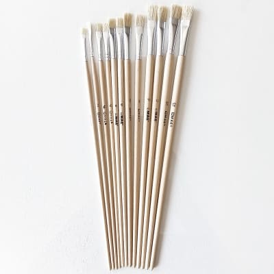 Set 12 pinceles planos 6 medidas