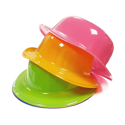 Set 6 gorros flúor de plástico1