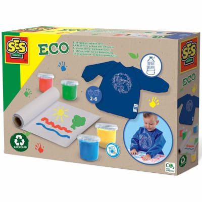 Set pintura para dedos y delantal Eco