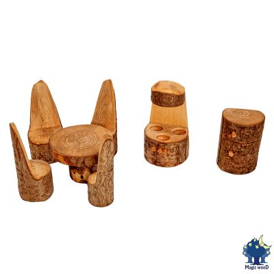 Juego cocina de madera con corteza Magic Wood SK, 7 pz1