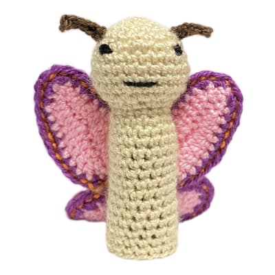 Títere dedo mariposa amigurumi