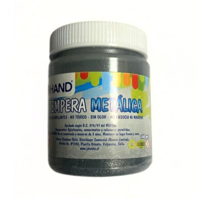 Tempera metálica 140gr color plateado1