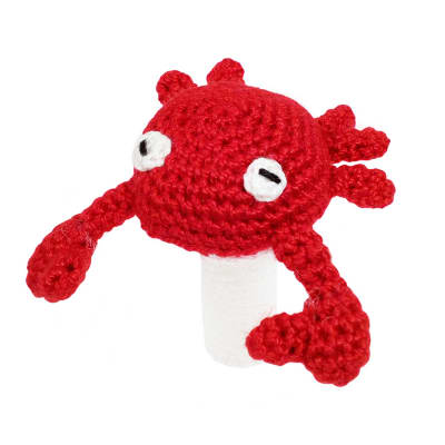 Títere dedo cangrejo amigurumi