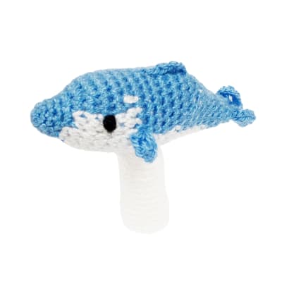 Títere dedo delfín amigurumi