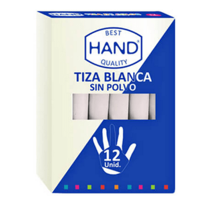 Tiza blanca sin polvo 12 unidades