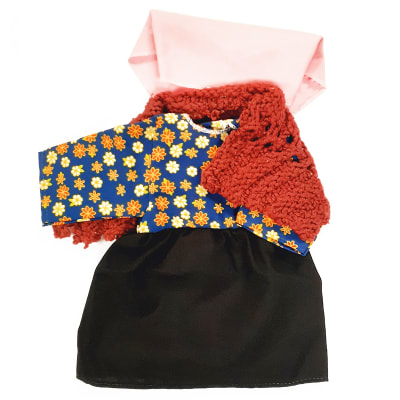 Traje chilote niña para muñecas de 38cm1