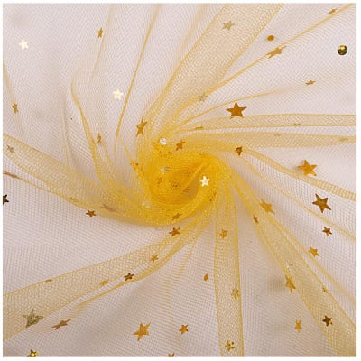 Tull estrellas amarillo 1 metro x 1,30 de ancho1