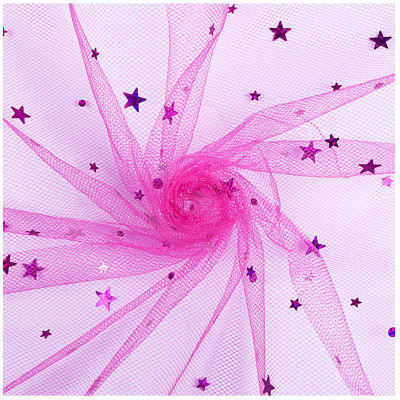 Tull estrellas fucsia 1 metro x 1,30 de ancho1